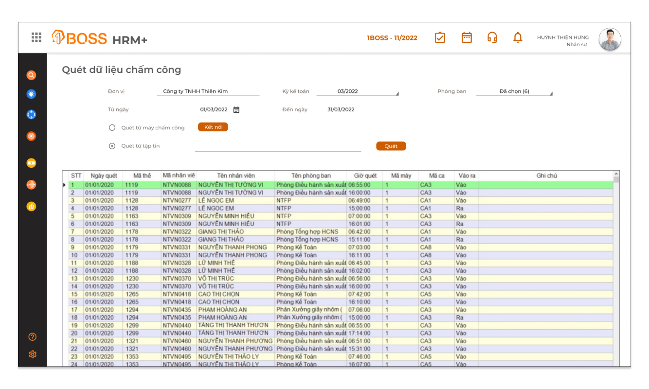 Quản lý chấm công
