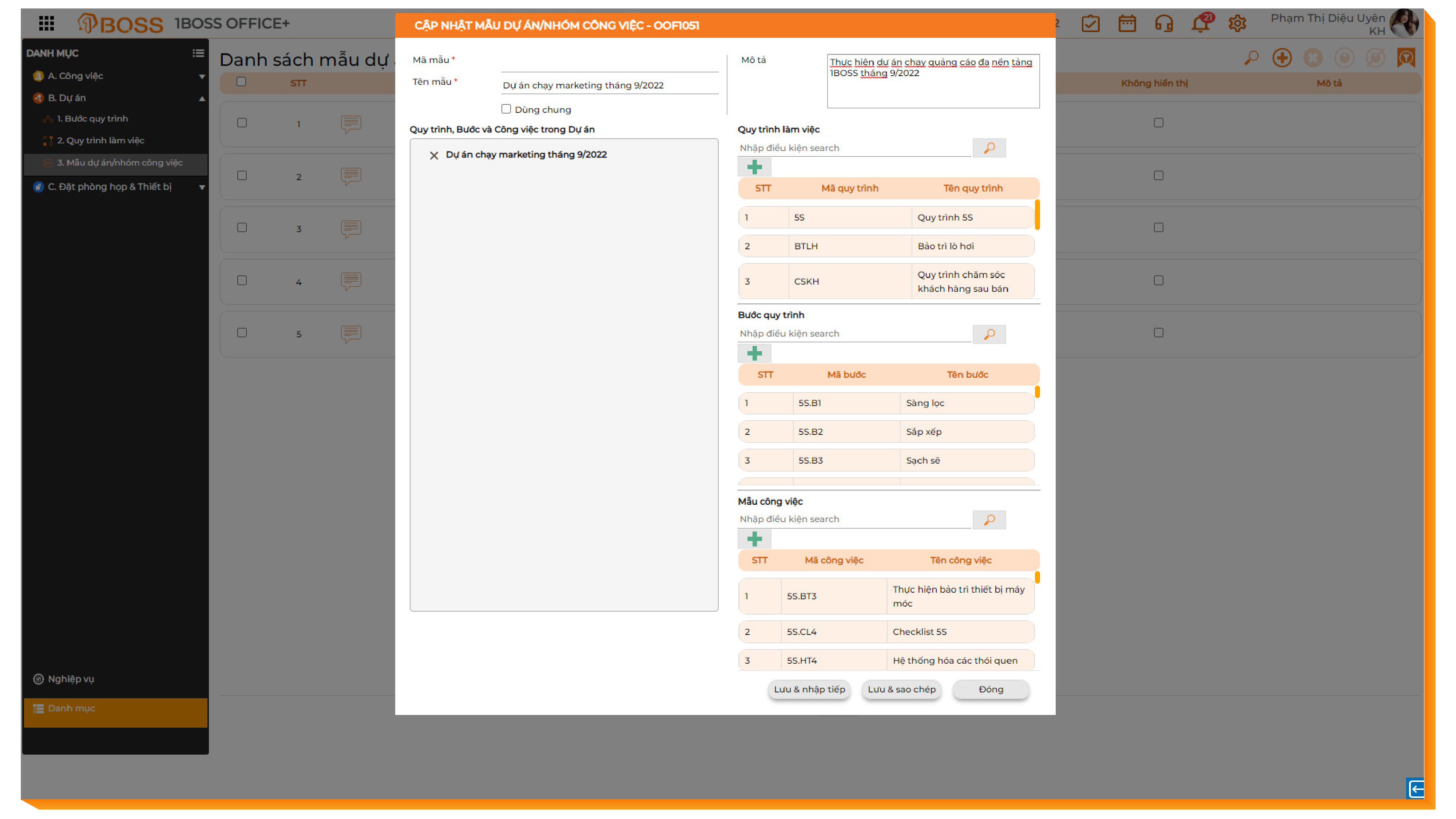 Tiêu chuẩn hóa dự án/dự án mẫu