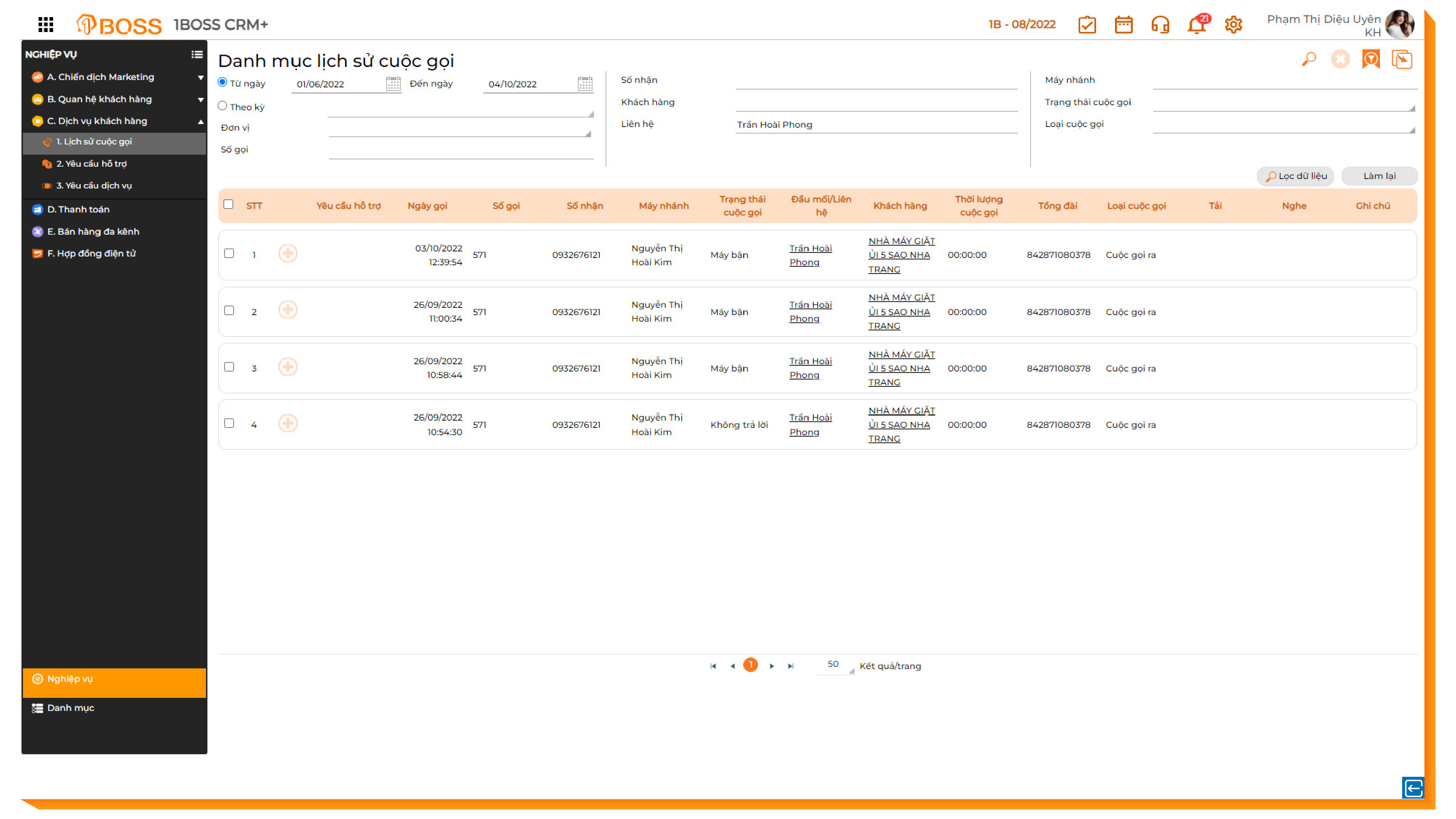 Lưu trữ thông tin các điểm tiếp xúc