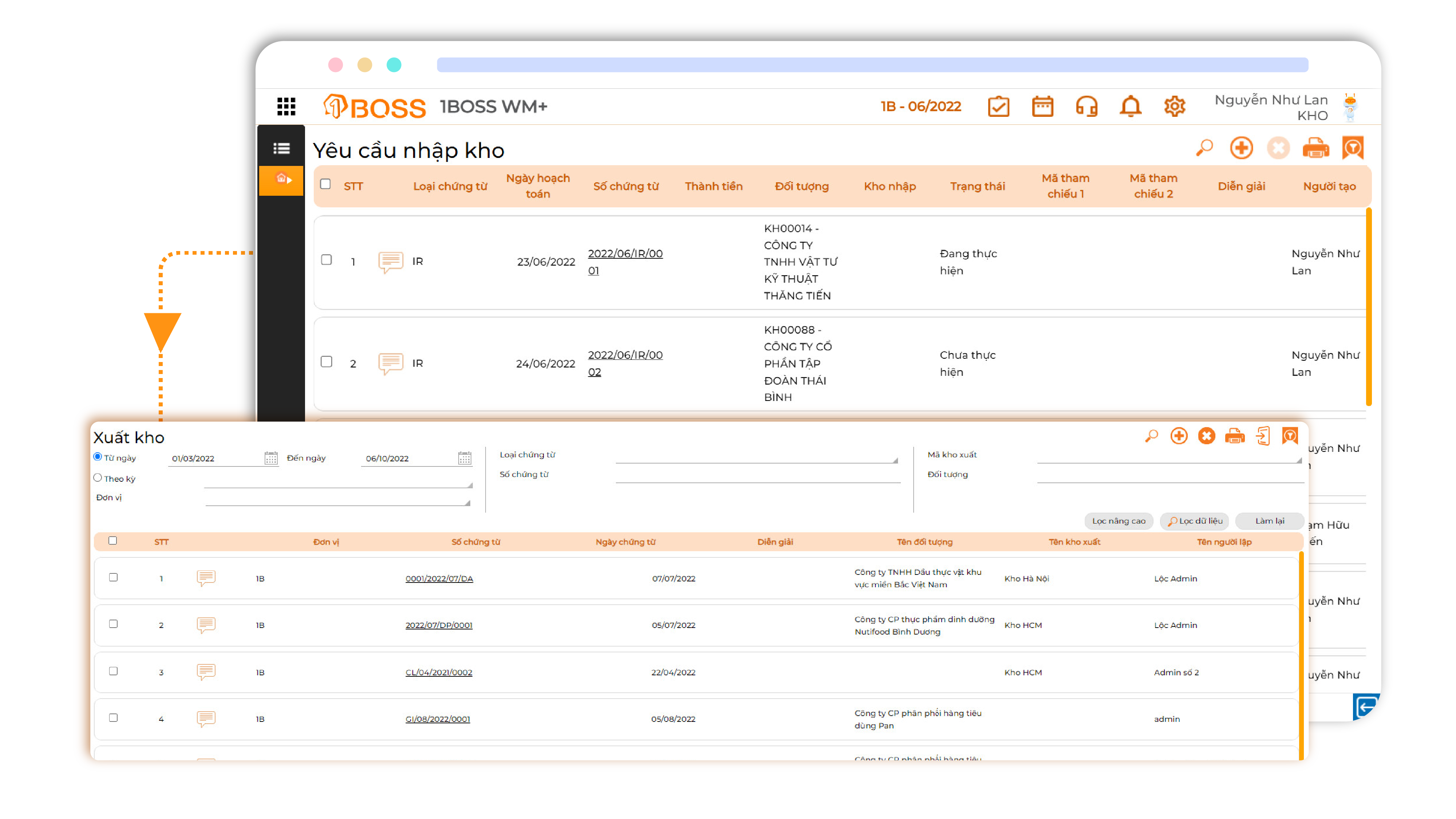 Quản lý nhập/xuất/chuyển/tồn kho