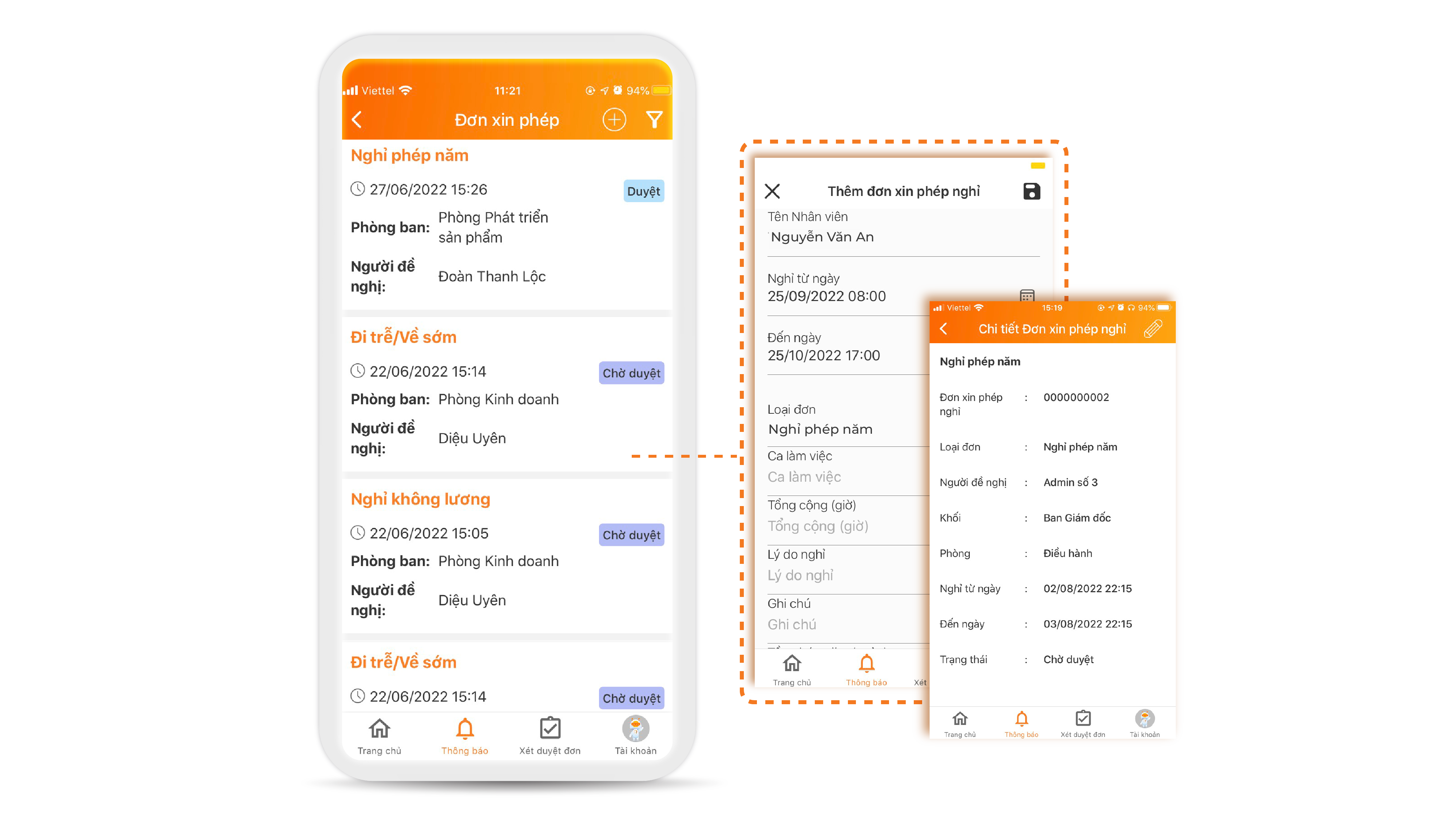 Tạo và duyệt các phép