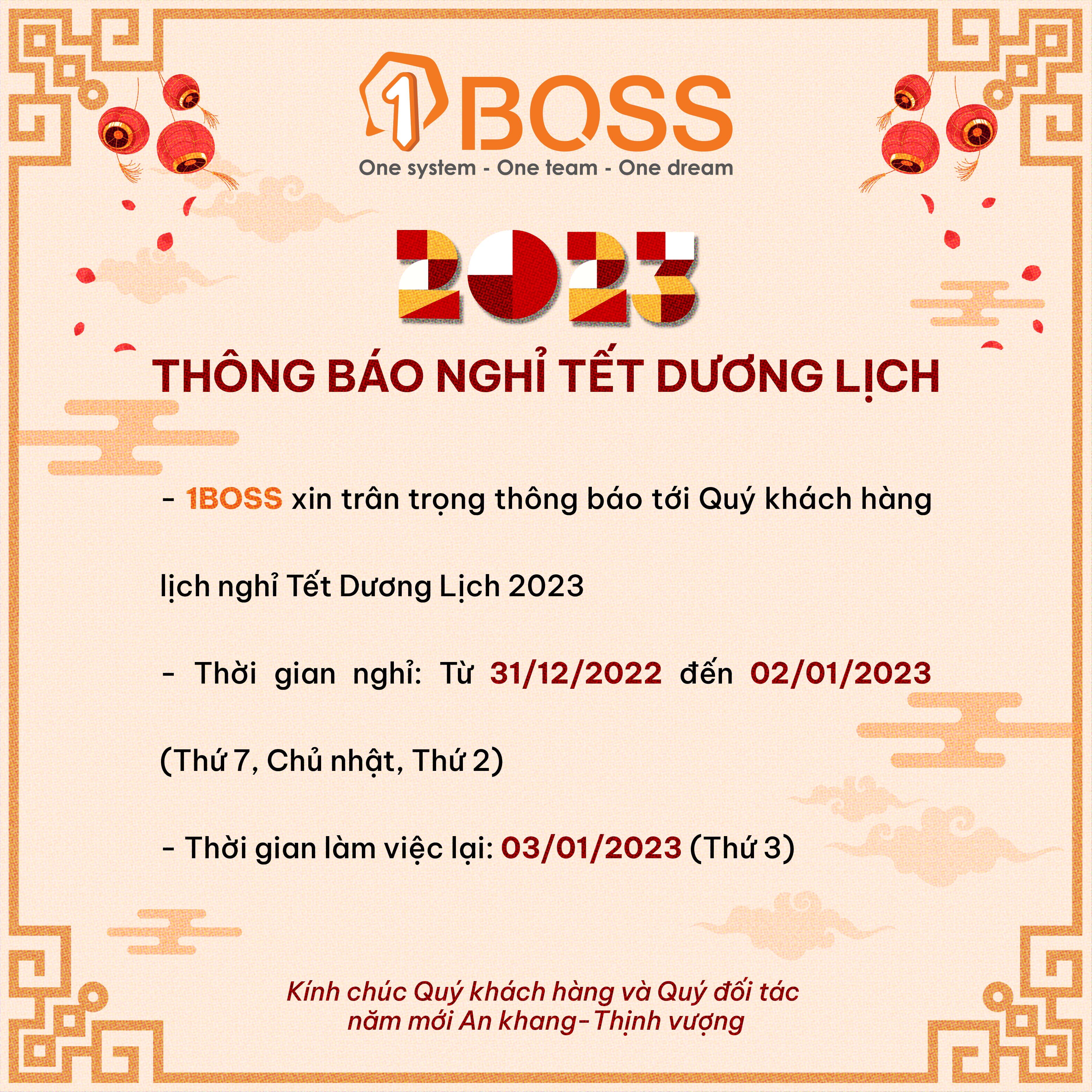 TRÂN TRỌNG THÔNG BÁO LỊCH NGHỈ TẾT DƯƠNG LỊCH