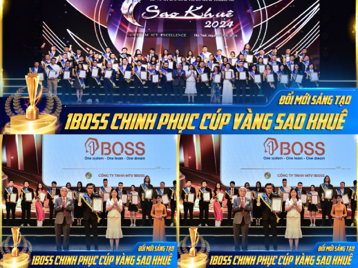 Cúp vàng Sao Khuê 2024 đã chính thức gọi tên Nền tảng quản trị doanh nghiệp toàn diện 1BOSS.VN trong lĩnh vực Đổi mới sáng tạo