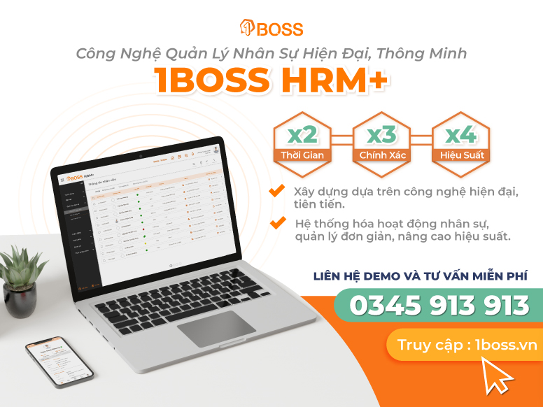 1BOSS HRM+ – Bộ công cụ quản lý nhân sự doanh nghiệp hiệu quả