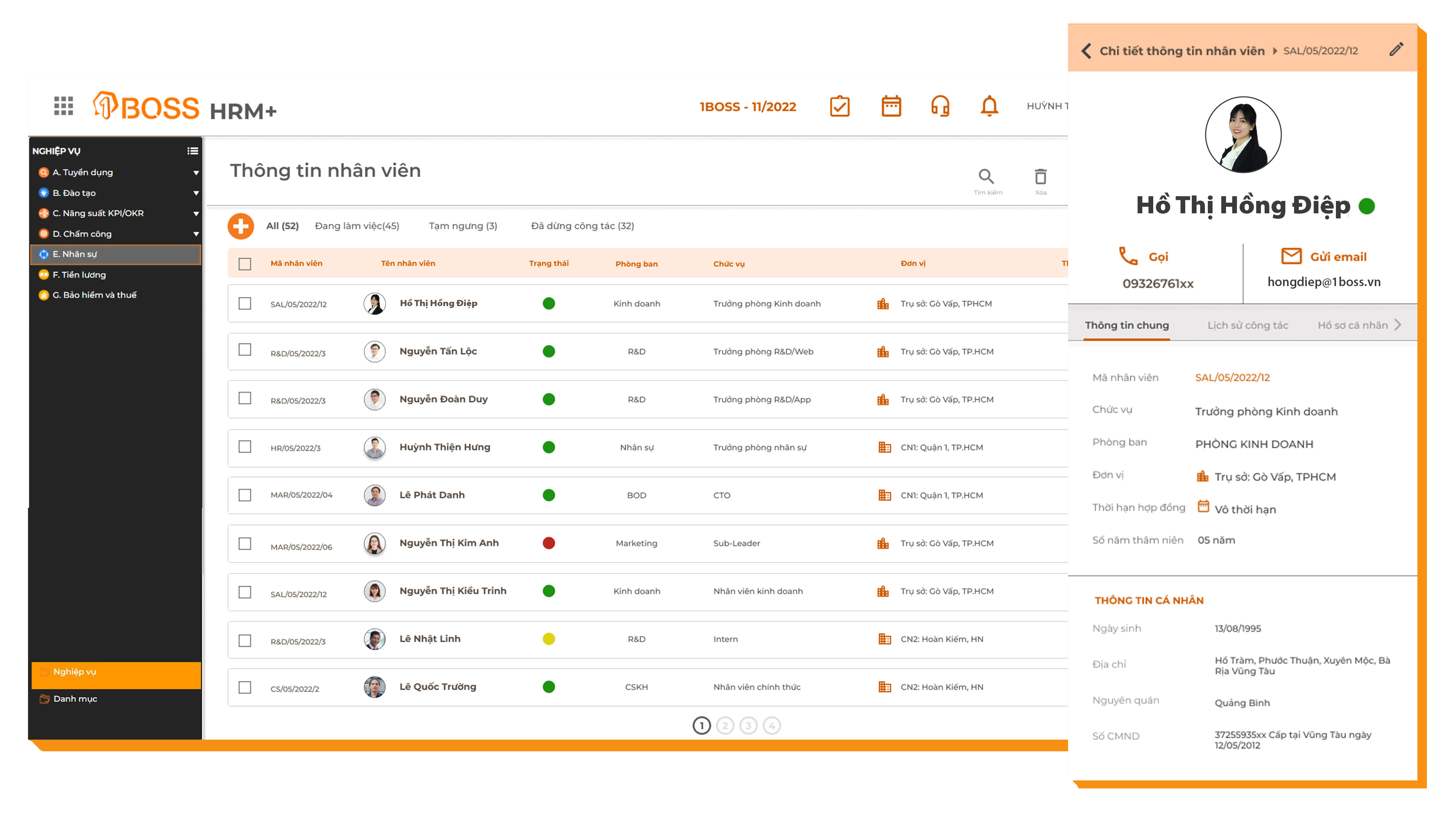 1BOSS PROFILE- Phần mềm quản lý hồ sơ nhân sự chuyên nghiệp 
